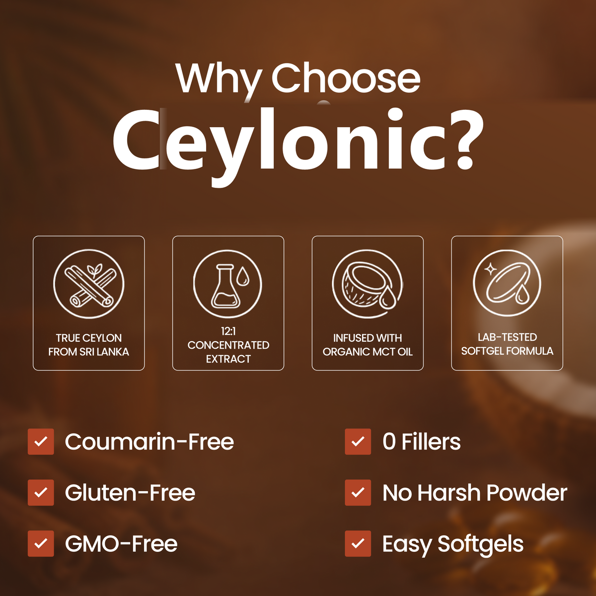 Ceylon Cinnamon 7200mg Equivalent with MCT Oil