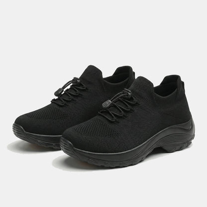 Spazierschritt Orthopädische Schuhe Strickstoff - Alles Schwarz