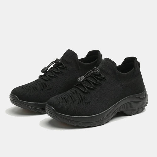 Spazierschritt Orthopädische Schuhe Strickstoff - Alles Schwarz