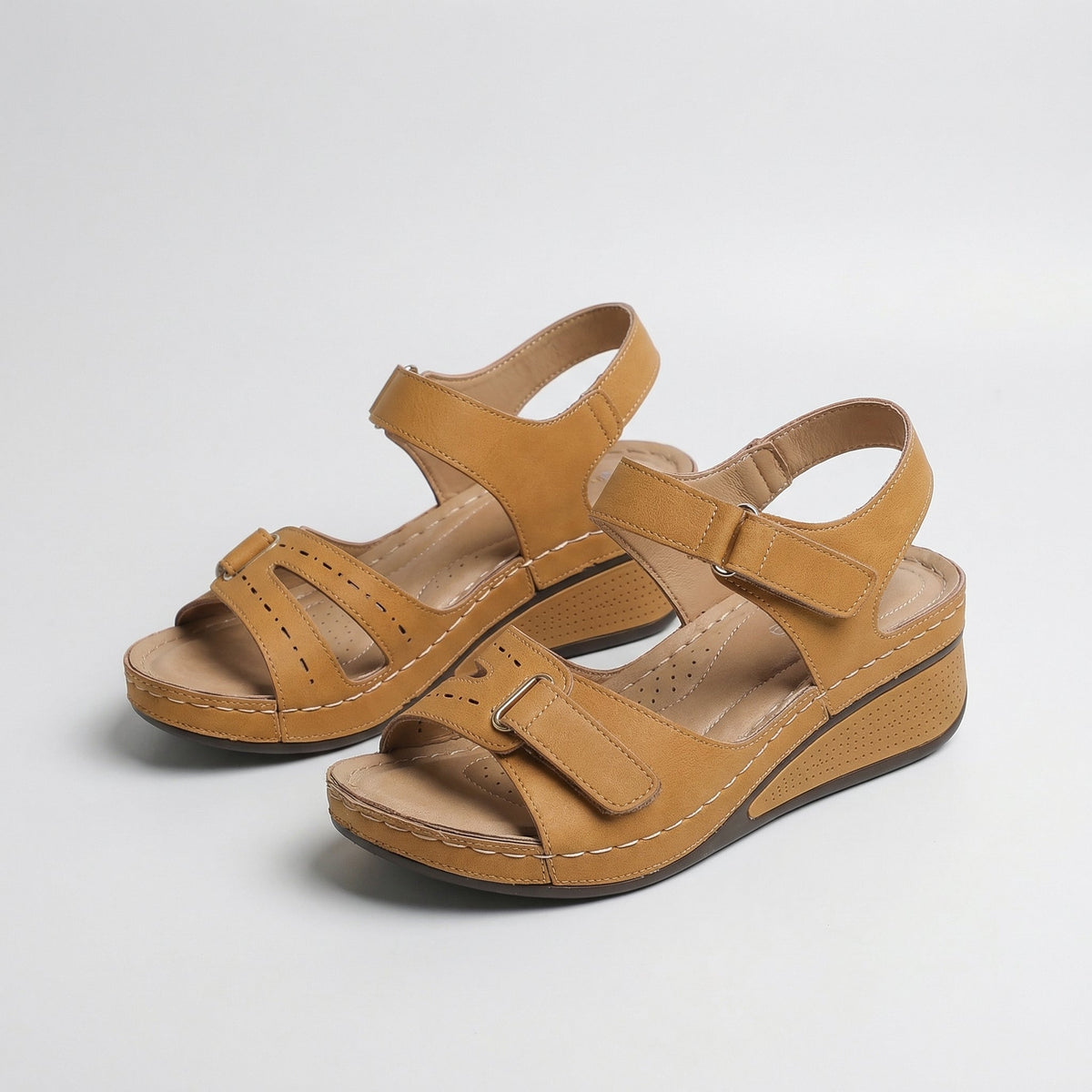 Ulm - Bequeme Orthopädische Sandalen mit Keilabsatz