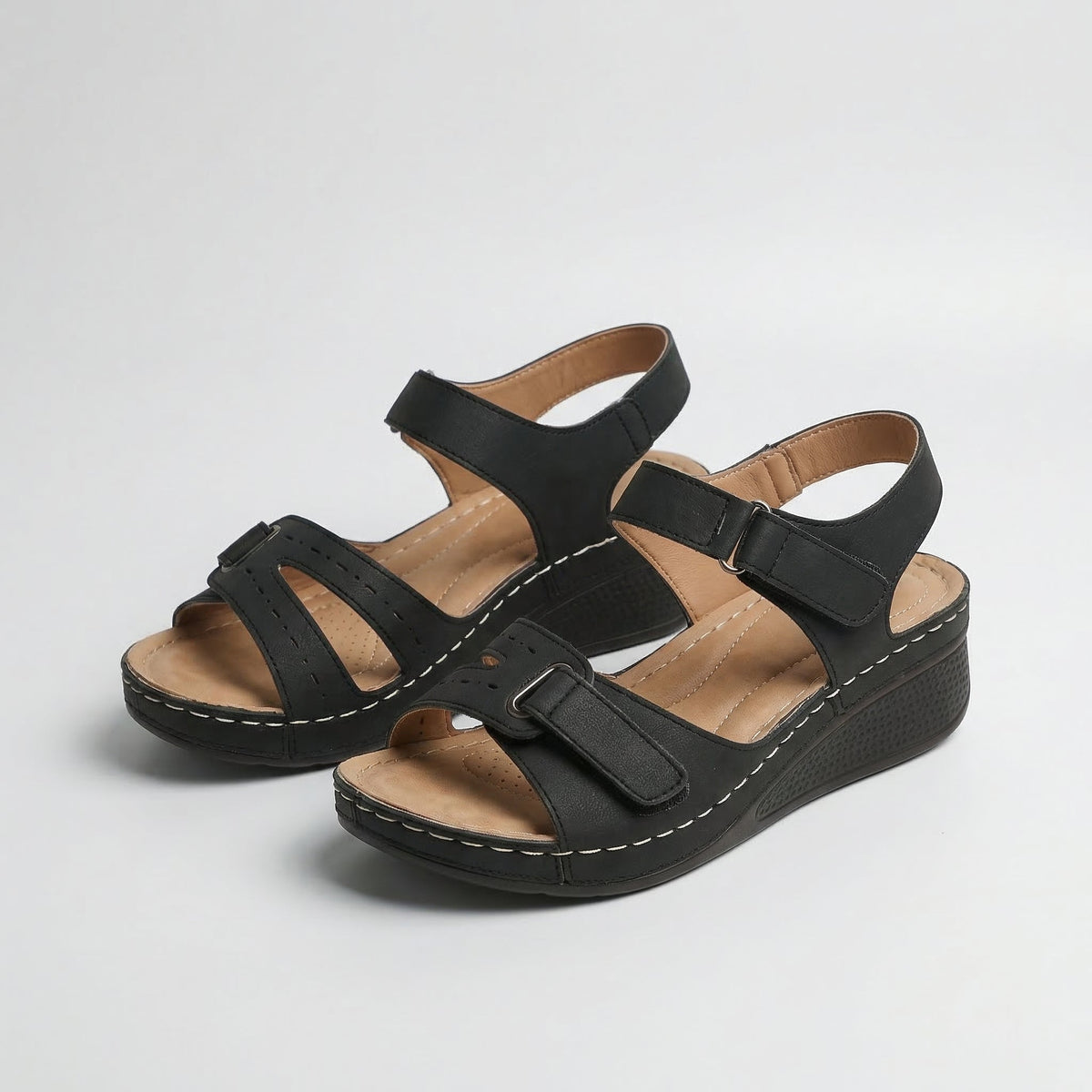 Ulm - Bequeme Orthopädische Sandalen mit Keilabsatz