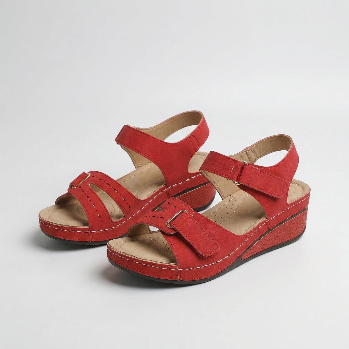 Ulm - Bequeme Orthopädische Sandalen mit Keilabsatz
