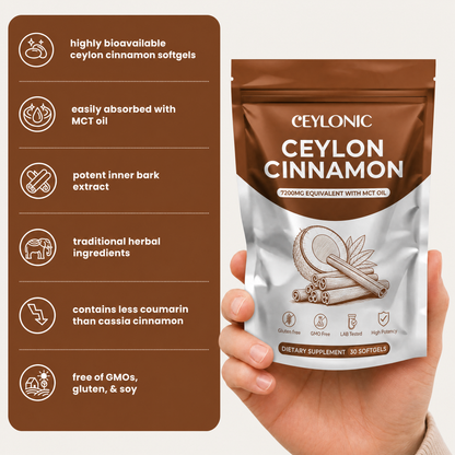 Ceylon Cinnamon 7200mg Equivalent with MCT Oil