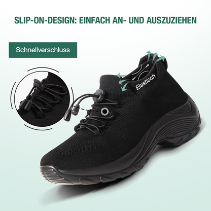 Spazierschritt Orthopädische Schuhe Strickstoff - Alles Schwarz