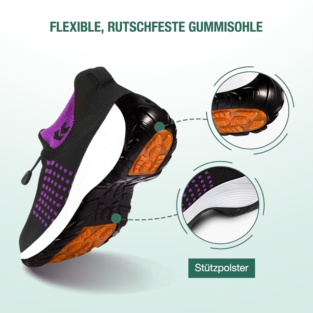 Spazierschritt Orthopädische Schuhe Strickstoff - Lila Schwarz