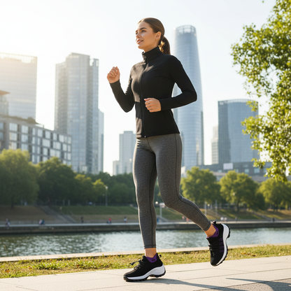 Spazierschritt Orthopädische Schuhe Strickstoff - Lila Schwarz
